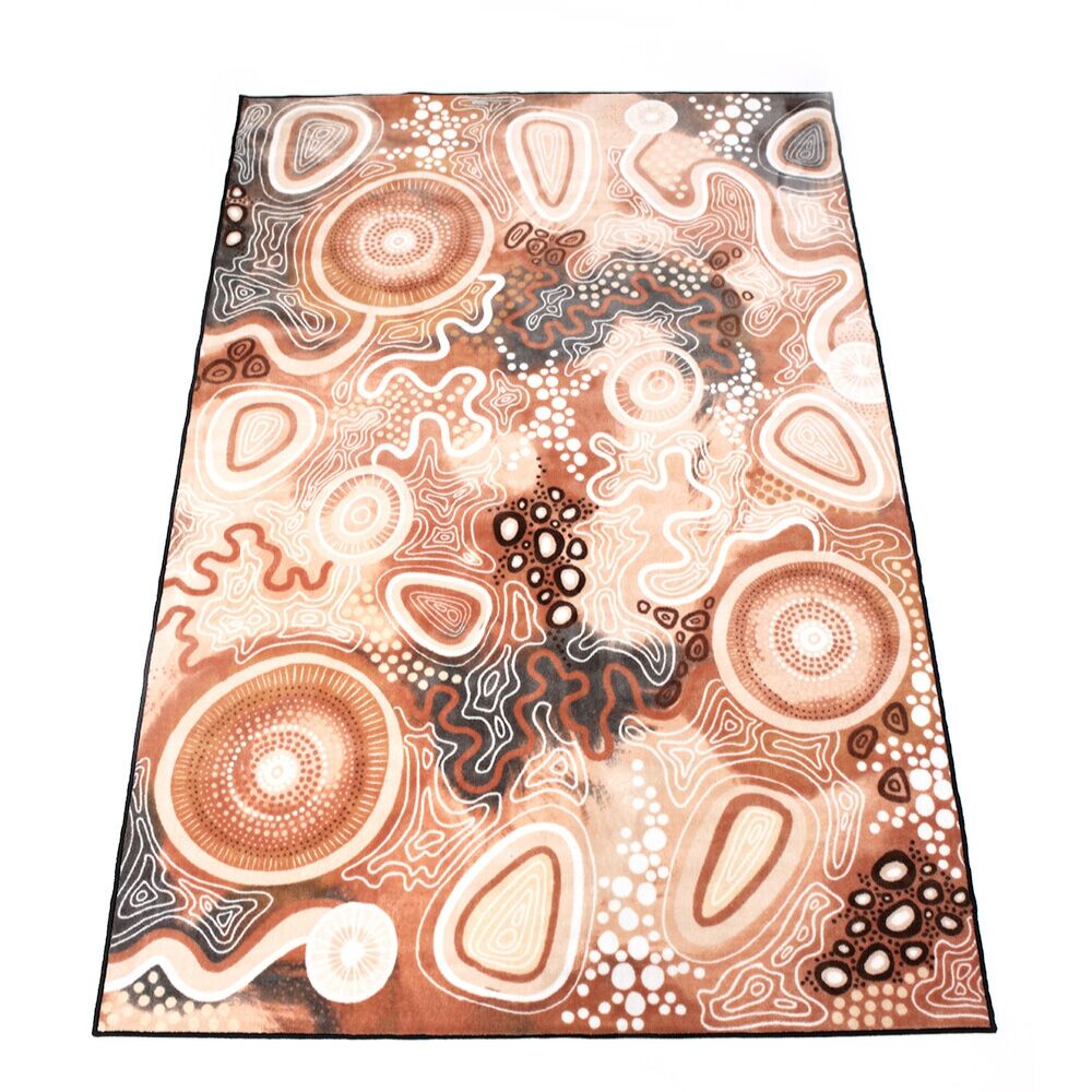 Indigenous Designed Rectangle Rug - 'Community Connections' 2x3m
