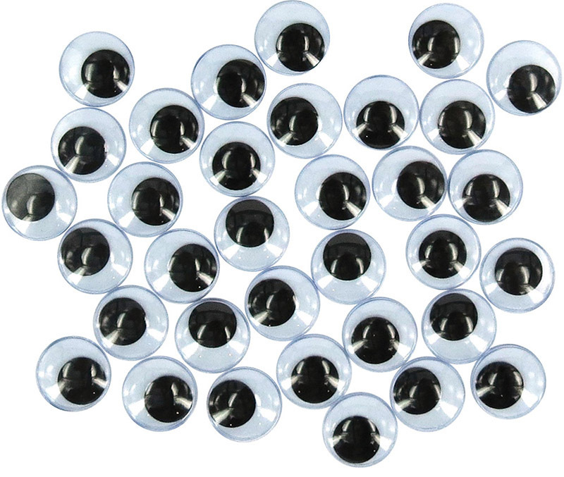 Round Joggle Glue On Eyes 100pk - 18mm