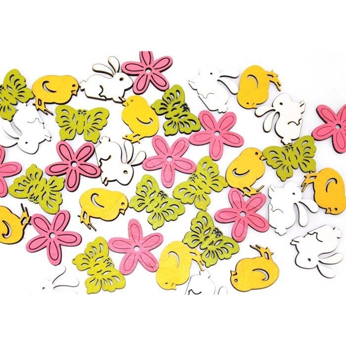 *Wooden Easter Shapes - 36pk