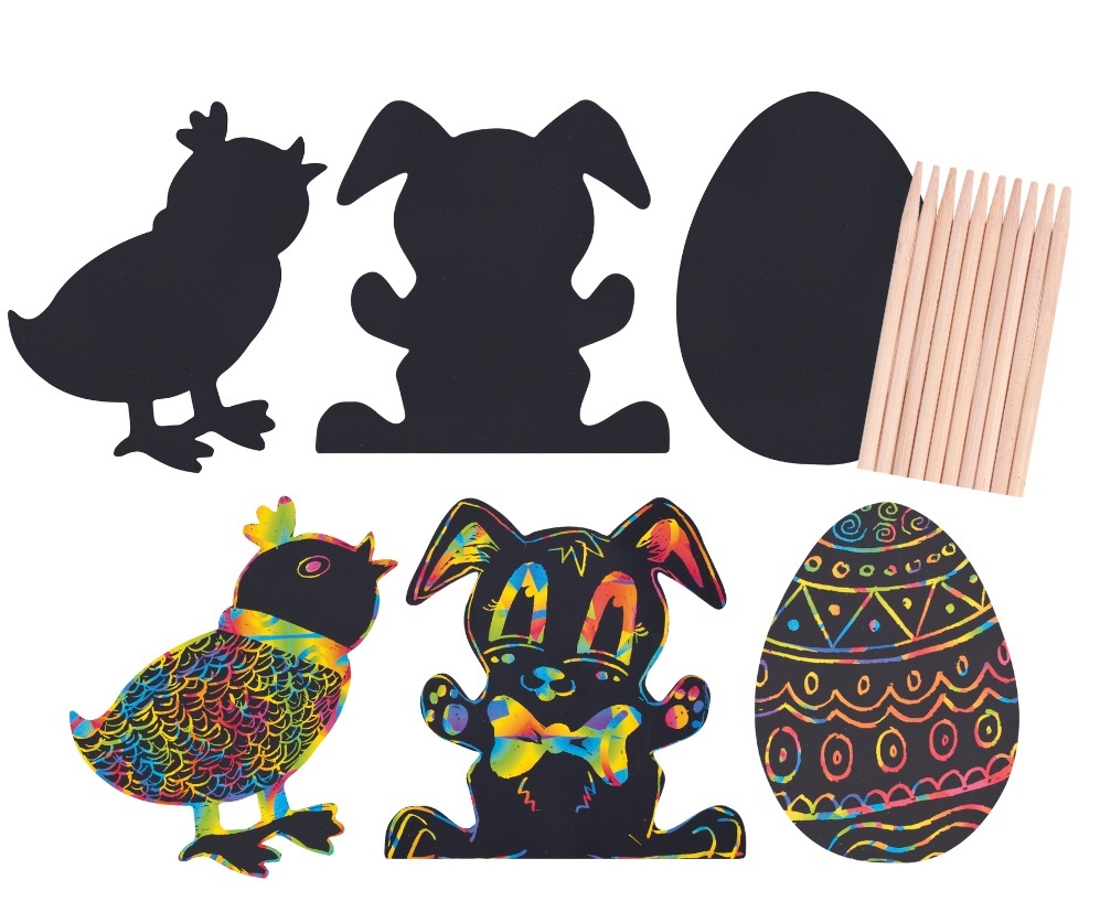 Scratch Easter Shapes -30pk