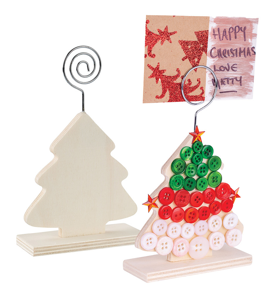 >Wooden Stand with Photo Holder - Tree