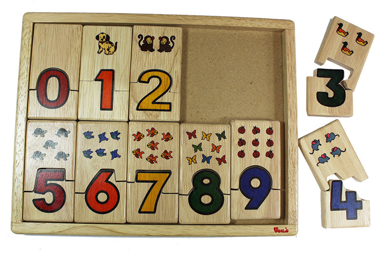 *Voila Wooden Number Tray Puzzle - 21pcs