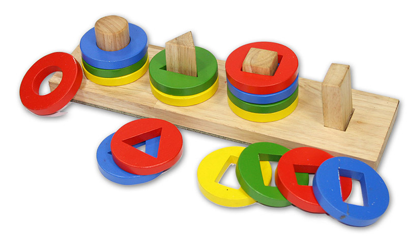 *Wooden Shape Sorter Bar - 30 x 8 x 7cm