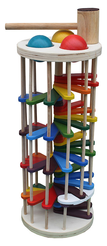 Timber Pound A Ball Tower - 16 x 16 x 40cmH