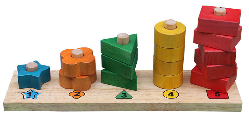 Wooden Counting Stairs - 30 x 8 x 12cm