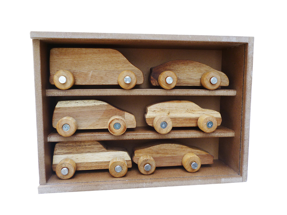 Natural Wooden Car Play Set - 6pcs
