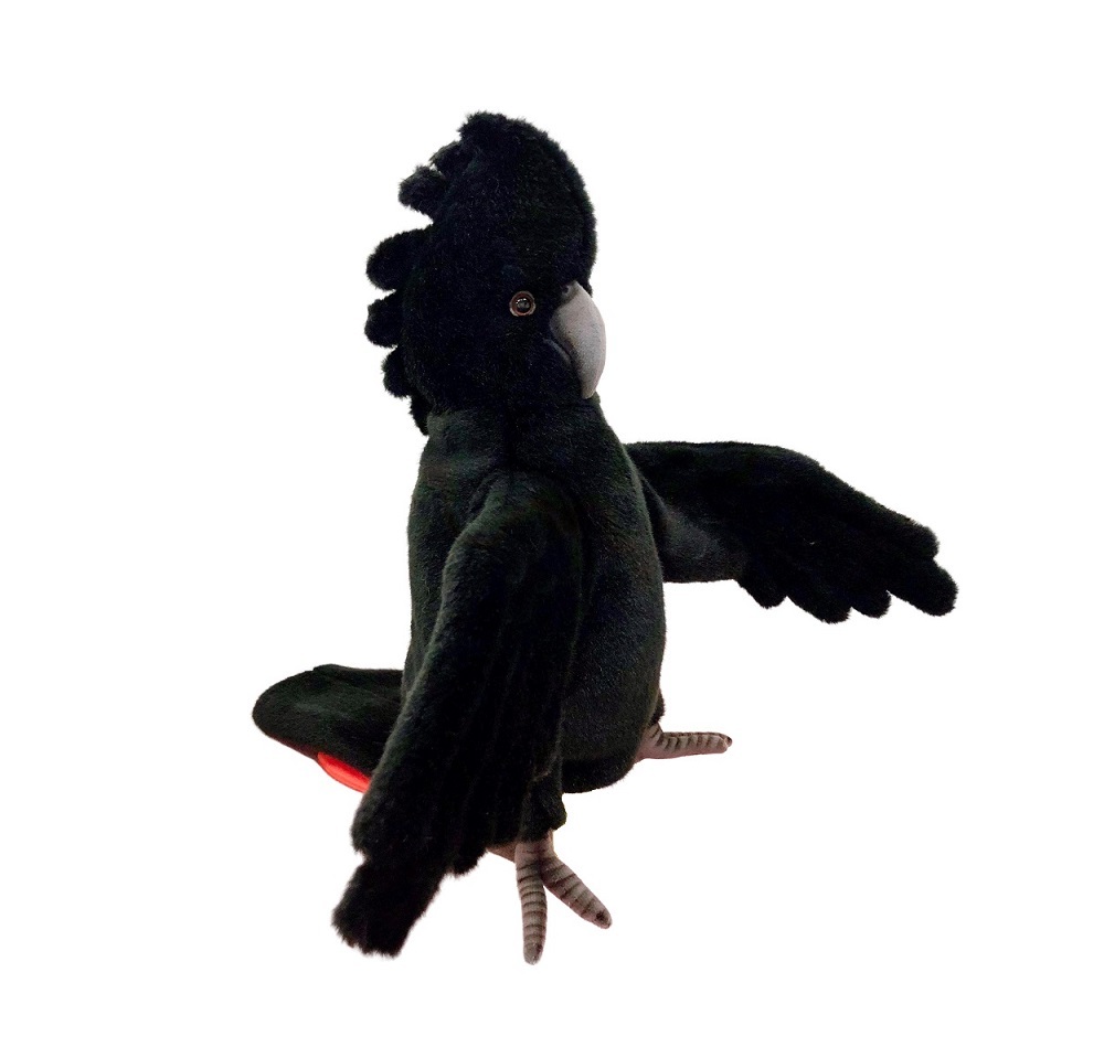 Hansa Black Cockatoo Hand Puppet