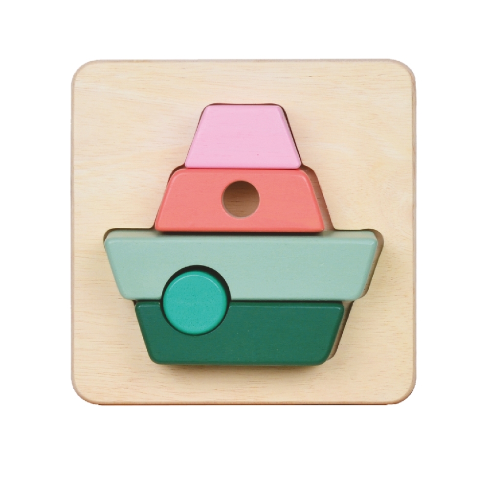 Blue Ribbon Chunky Pastel 3D Tray Puzzle - Boat