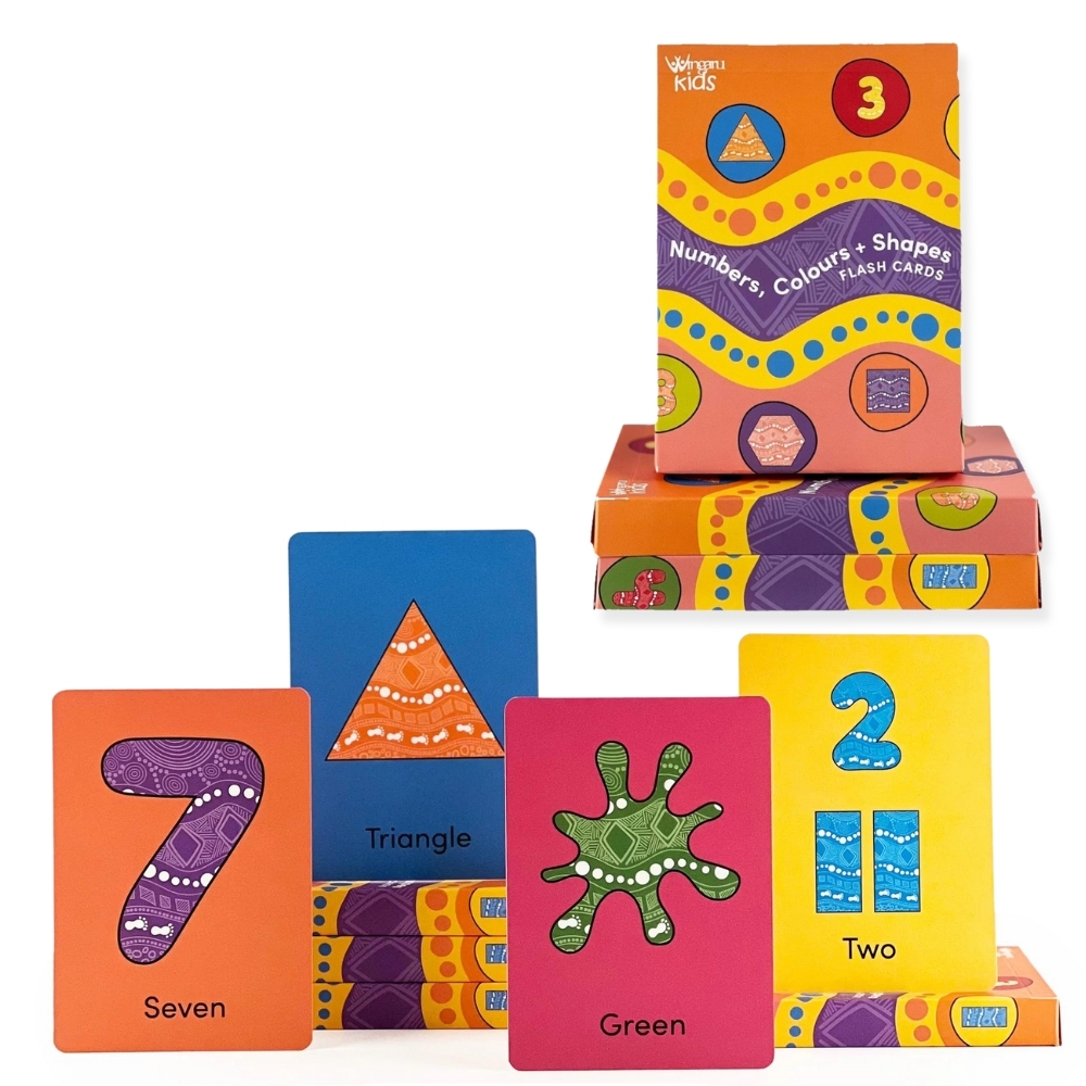 First Nations Numbers, Colours & Shapes Flash Cards