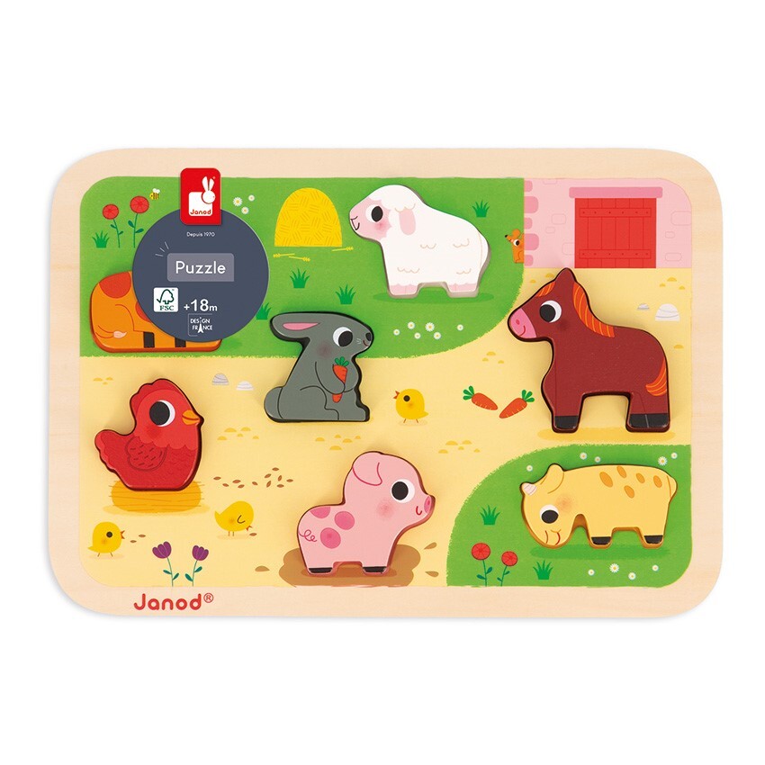 Janod Chunky Puzzle - Farm 7pcs