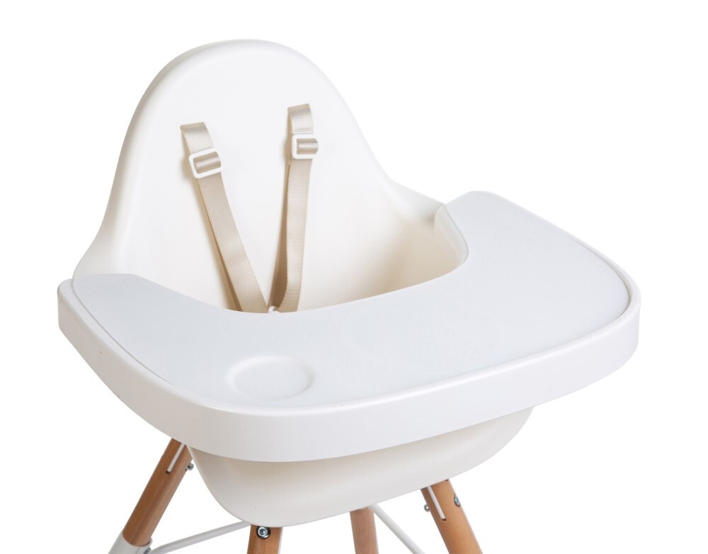 Evolu 2 High & Low Feeding Chair - Natural & White with ABS Tray White