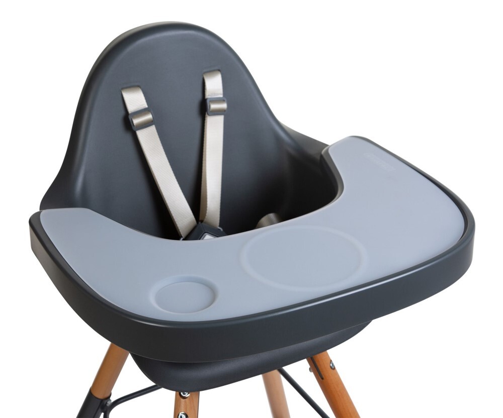 Evolu 2 High & Low Feeding Chair - Natural & Grey with ABS Tray Grey