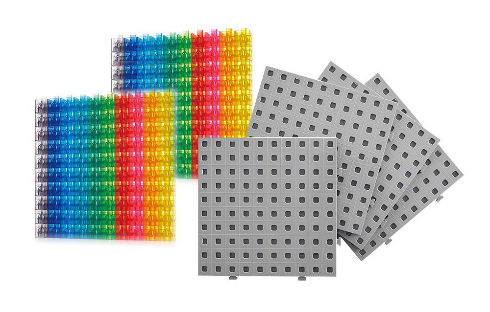 Translucent Linking Cubes & Boards Set - 204pcs