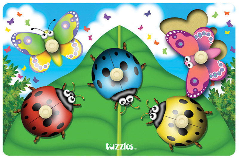 Tuzzles Ladybirds & Butterflies Knob Puzzle - 5pcs