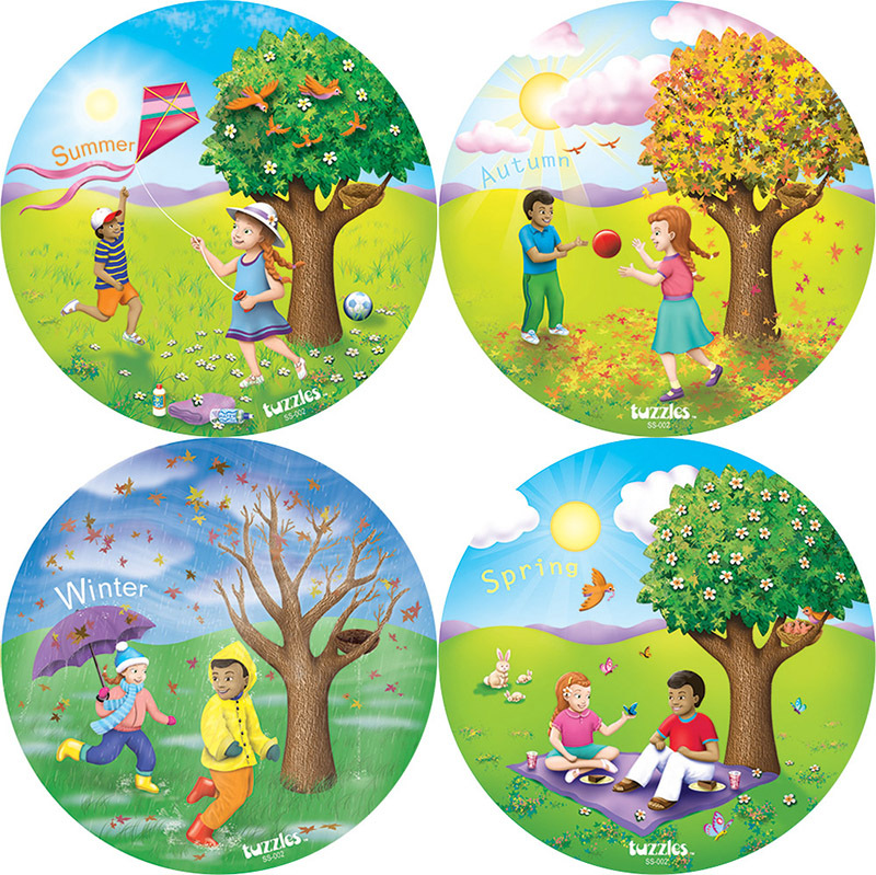 Tuzzles Seasons Raised Puzzles - Set of 4
