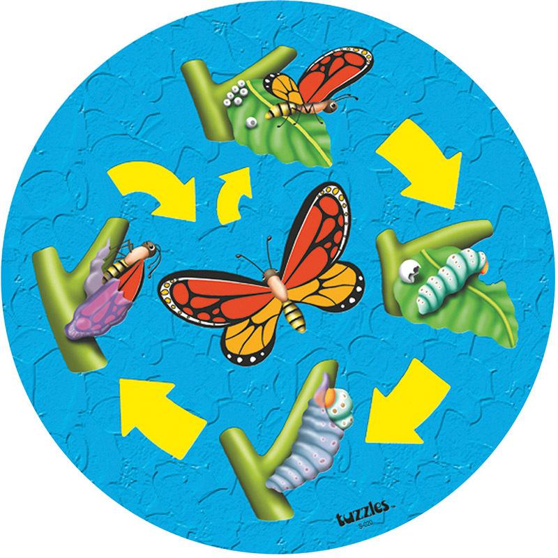 Tuzzles Life Cycle Raised Puzzle - Butterfly 10pcs