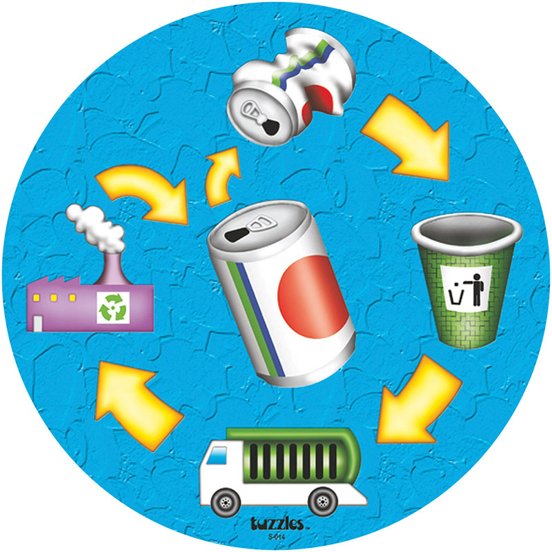 Tuzzles Life Cycle Raised Puzzle - Recycling Can 10pcs