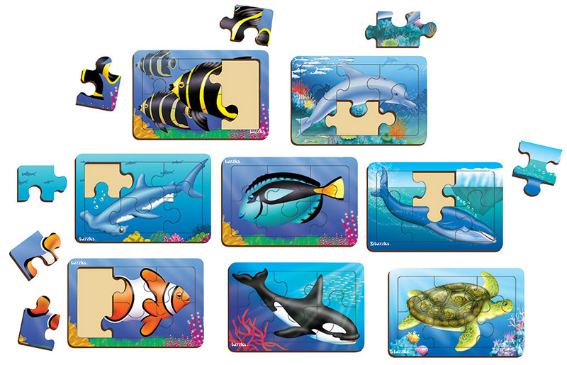 Tuzzles Sea Life Puzzles - Set of 8