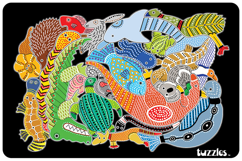 Tuzzles Aboriginal Animal Maze Tray Puzzle - 22pcs
