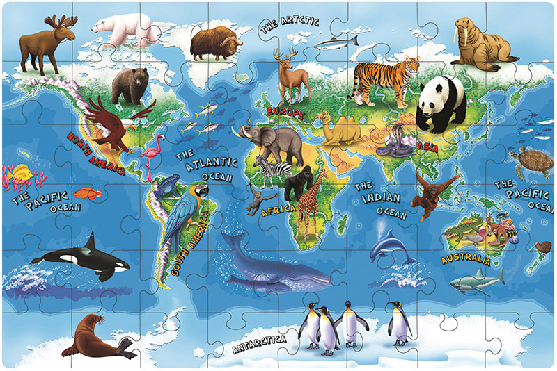 Tuzzles Animals Of The World Floor Puzzle - 48pcs