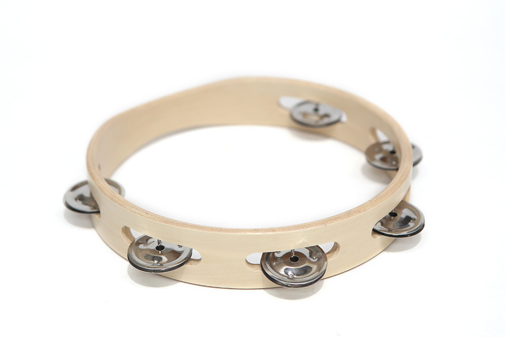 IQ Plus Natural Wooden Tambourine -20cm