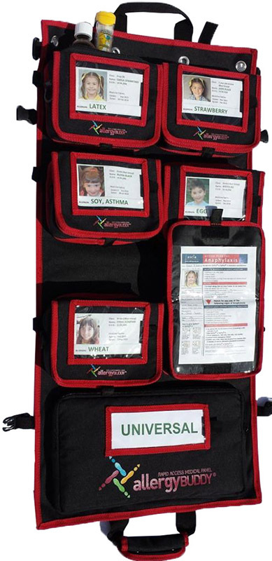 Allergy Buddy Rapid Access Medical Panel - With 6 Detachable Pouches