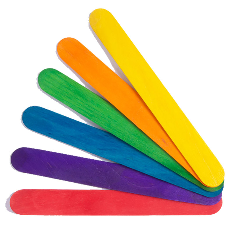Jumbo Pop Sticks 100pk - Assorted Colours