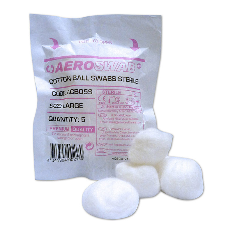 Sterile Cotton Wool Balls - 5pk