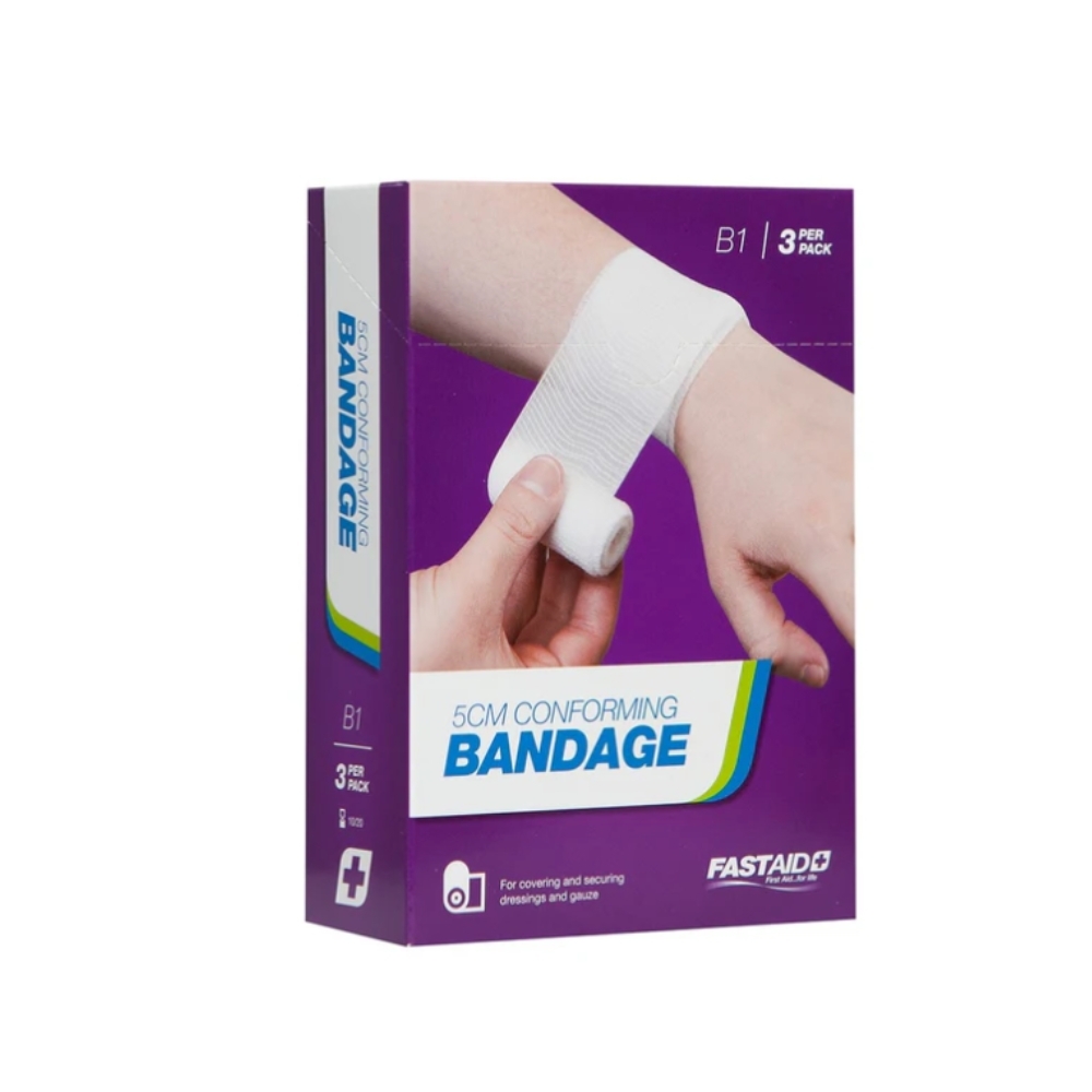 Conforming Gauze Bandage 4m x 5cm - 3pk