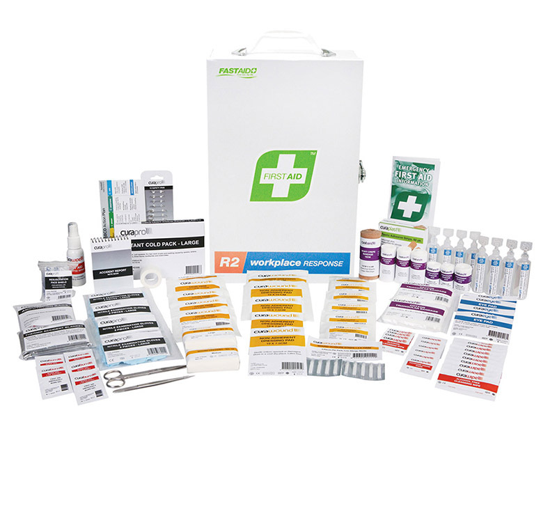 First Aid Workplace Response Kit with Metal Wall Mount Cabinet (1-25 People)