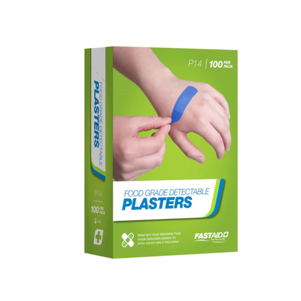 Plastic Adhesive Blue Strip - Metal & Visual Detectable 100pk