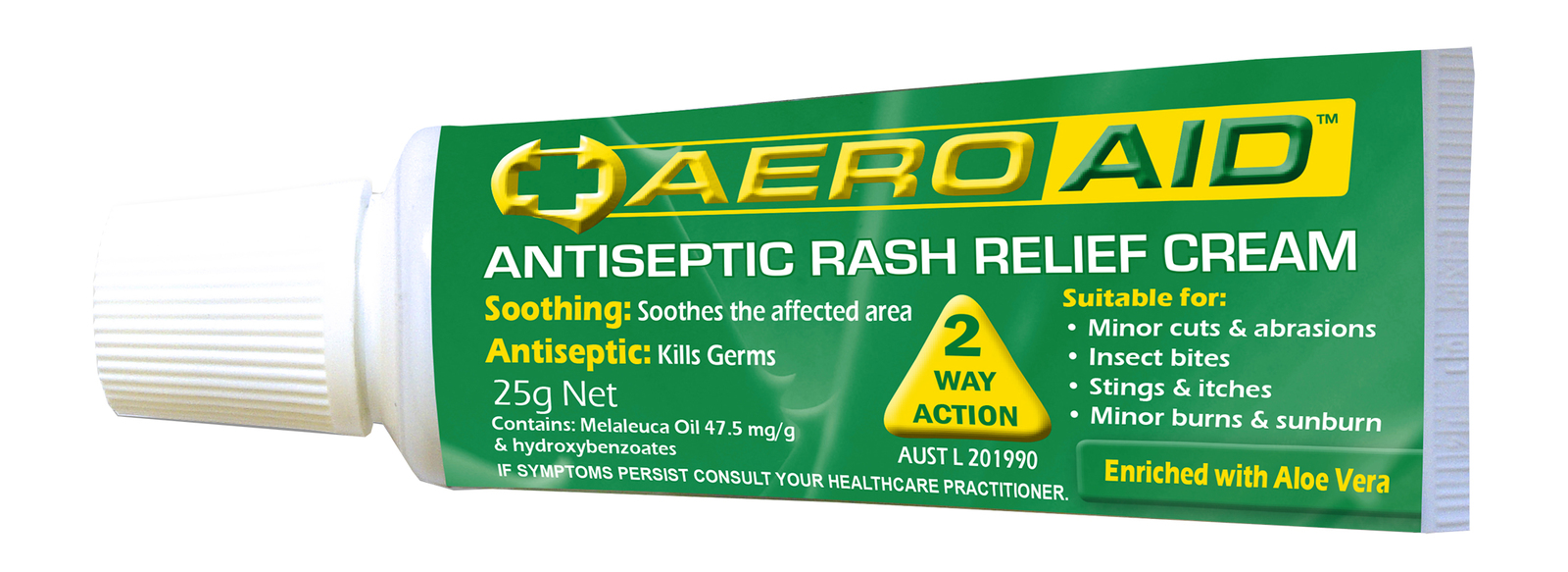 AeroAid Antiseptic & Itch Relief Cream - 25g Tube