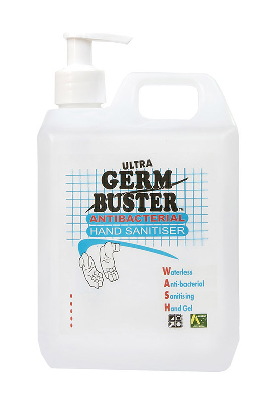 Germ Buster Anti-Bacterial Waterless Hand Sanitiser Gel - 1L