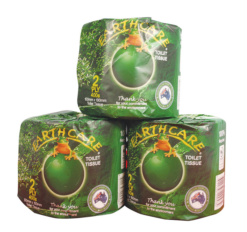 Earthcare Toilet Rolls 100% Recycled - 2ply 400 sheets x 48 Rolls