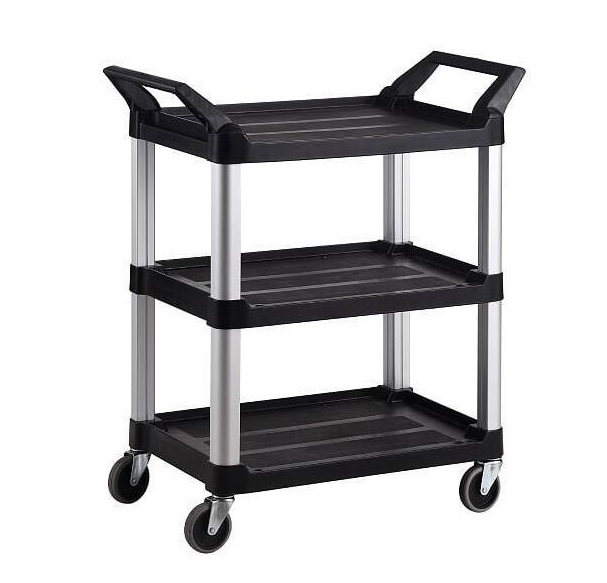 Multi Purpose Plastic Trolley - Heavy Duty Black