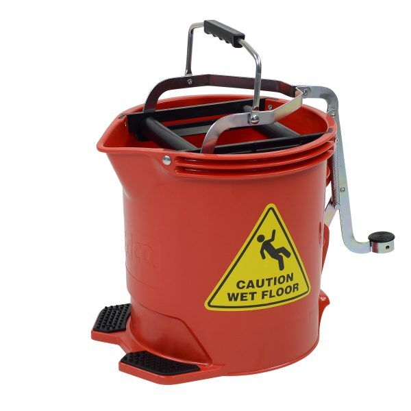 Mop Wringer Bucket on Castors - Red