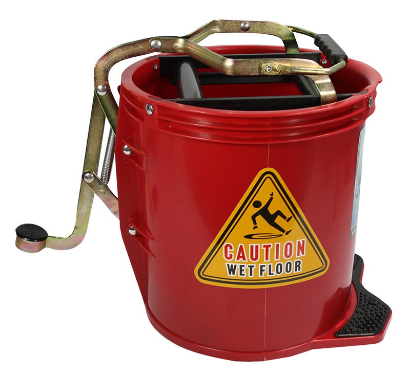 Mop Wringer Bucket on Castors - Red