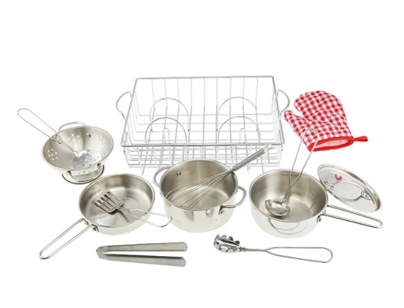 Masterkidz Stainless Steel Pretend Play Cookware Set - 13pcs
