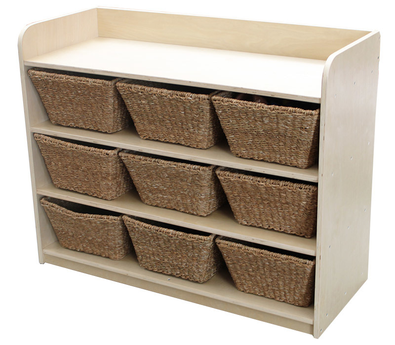 Birch Standard Storage Unit - With 9 Natural Seagrass Baskets