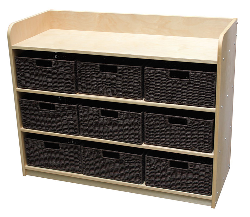Birch Standard Storage Unit - With 9 Rope Baskets in Chocolate