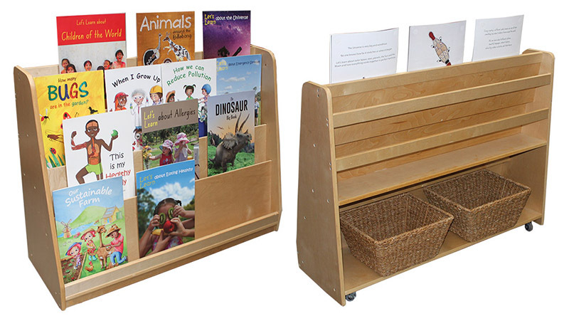 Birch Book Storage Unit - With Castors