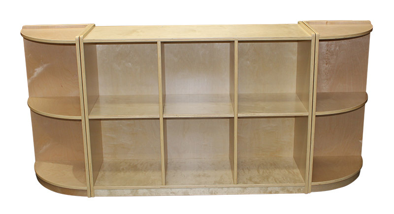 Birch Locker / Cubby Storage Unit - 6 Space Horizontal & 2 Standard Corner Shelf Units 90cmH