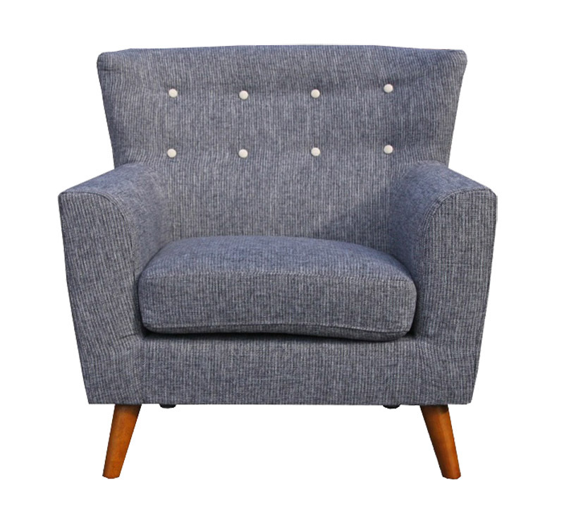 Ernie 1 Seat Adult Sofa - Blue/Grey