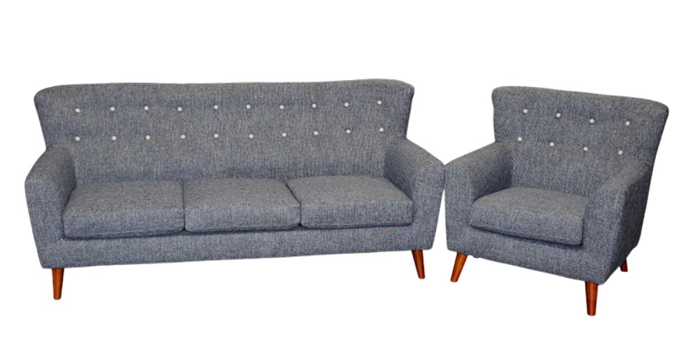 Ernie Adult Sofa Suite - Blue/Grey 2pcs
