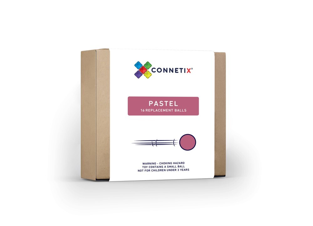 Connetix Pastel Wooden Ball Pack - 16pcs