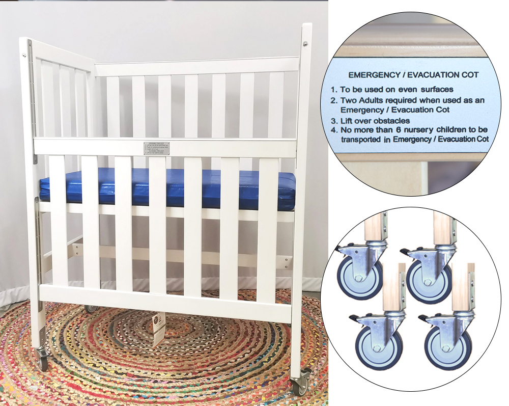 Cot Evacuation Ergonomic - White with Mattress