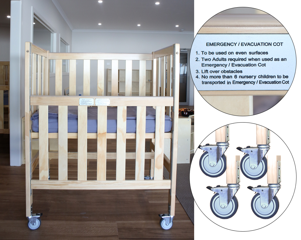 Cot Evacuation Ergonomic  - Natural with Mattress