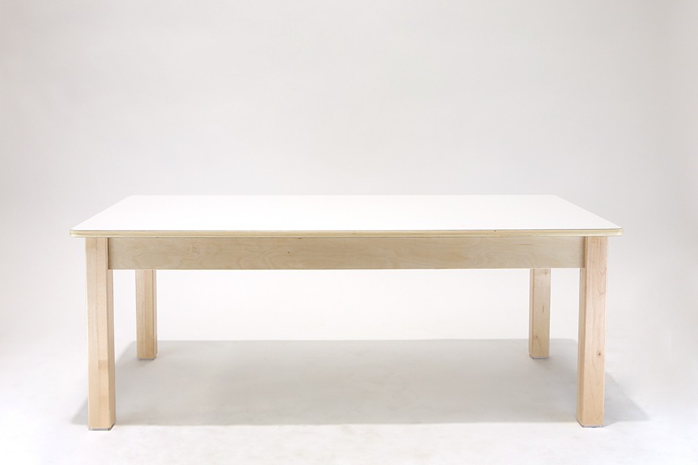 Luca Rectangular Timber Table - White -120 x 60 x  45cmH