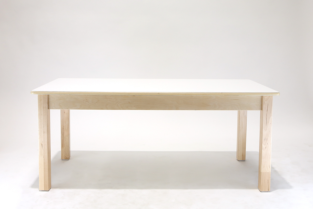 Luca Rectangular Timber Table - White -120 x 60 x 50cmH