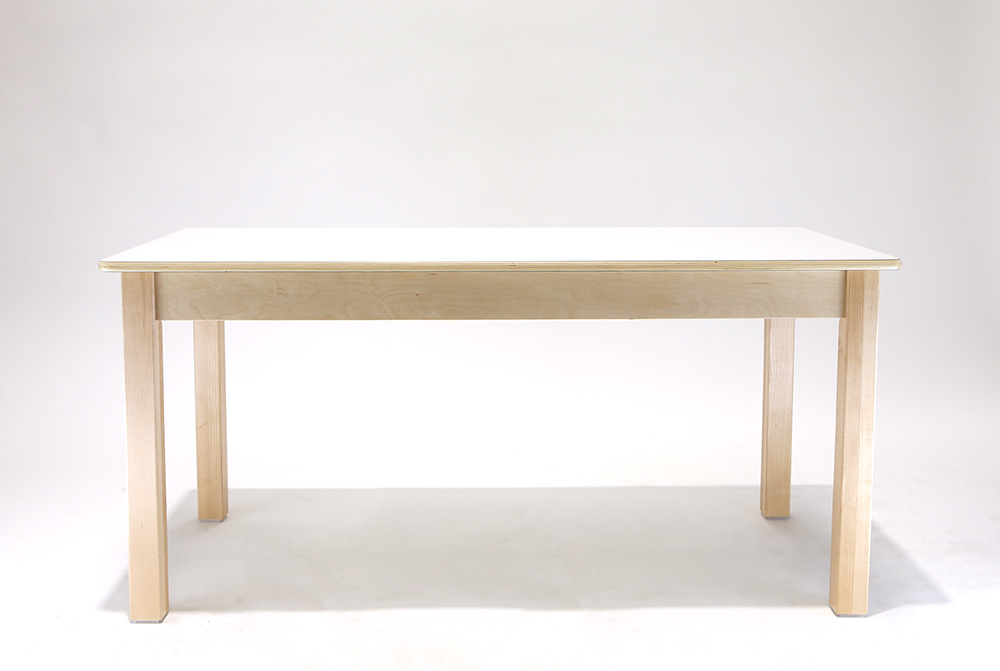 Luca Rectangular Timber Table - White -120 x 60 x 56cmH